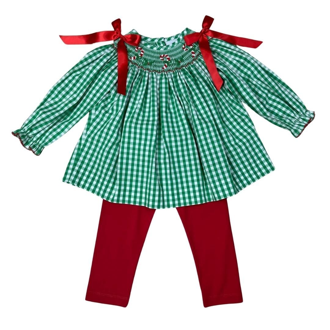 Candy cane smocked set