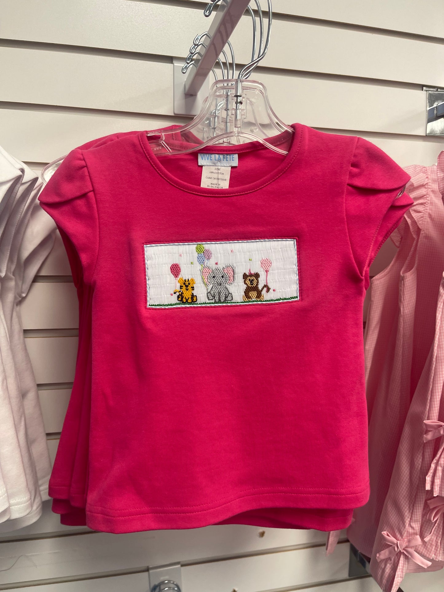 Birthday smocked pink tee