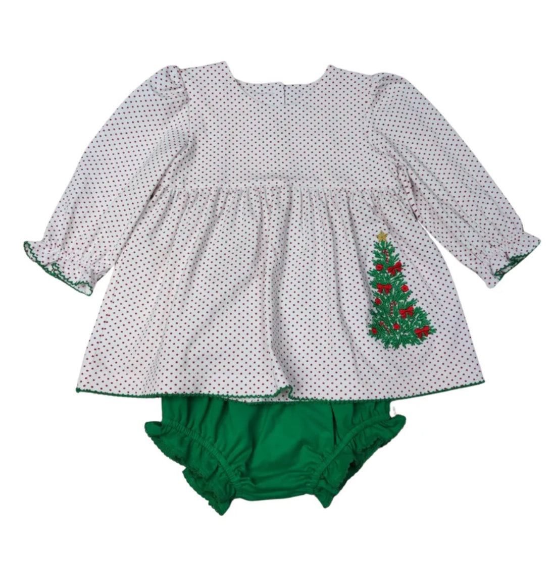 Sweet Christmas tree bloomer set long sleeve