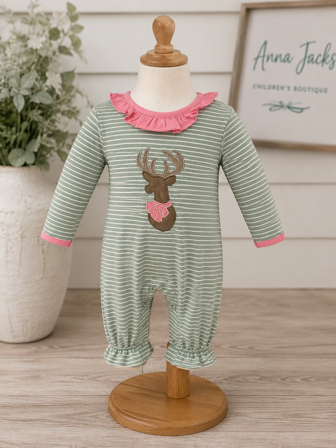 DEER RUFFLE ROMPER