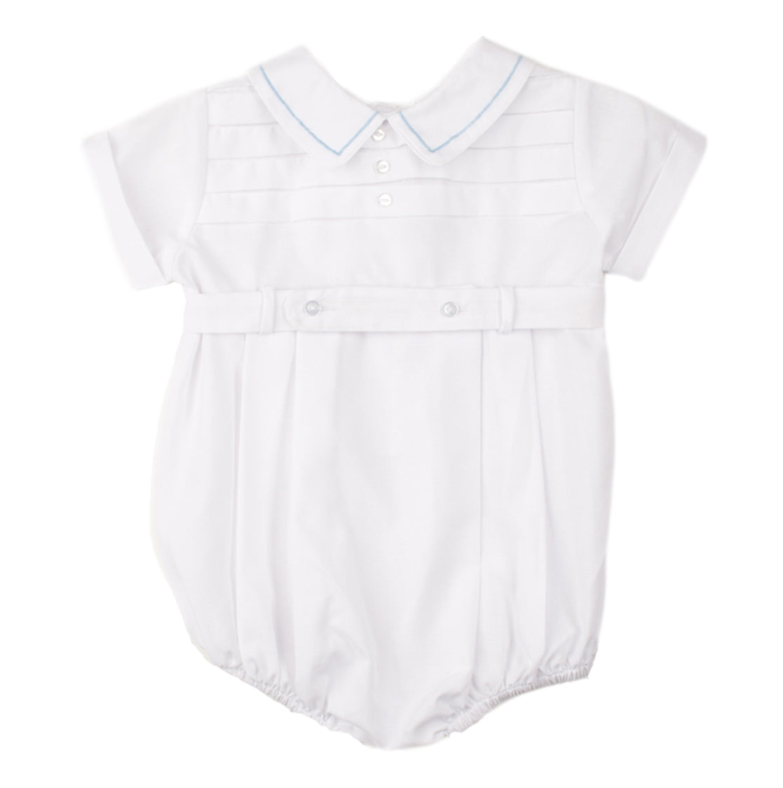 Boys Belted Creeper With Horizontal Pleat