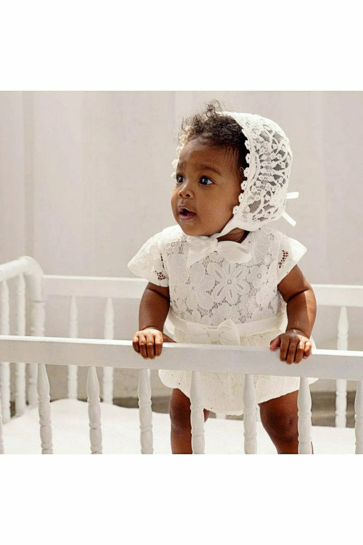 SPECIAL OCCASION BABY GIRL BUBBLE ROMPER CHRISTENING OUTFIT