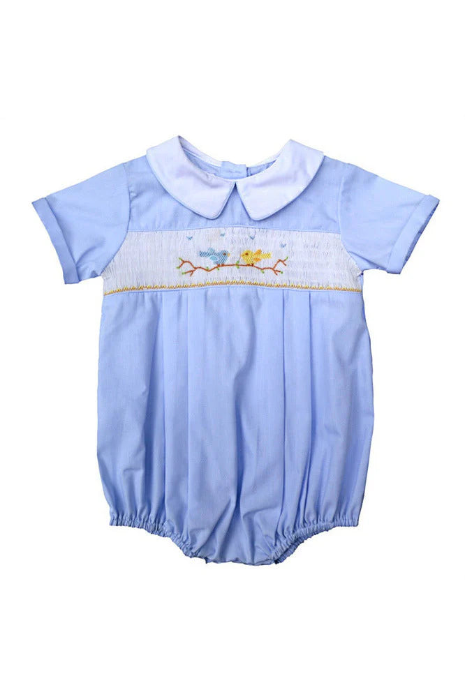 HAND SMOCKED CLASSIC BABY BOY ROMPER