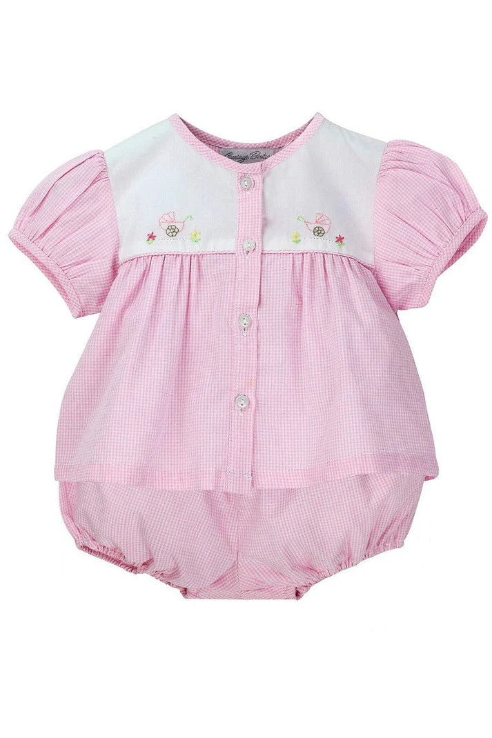 BABY GIRL BUBBLE ROMPER 2PC DIAPER SET WITH MATCHING HAT