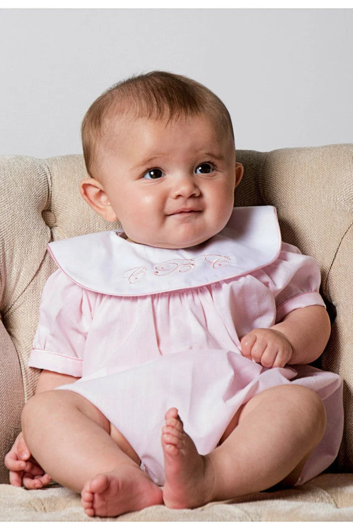 PINK MONOGRAM BABY GIRL BUBBLE ROMPER – CLASSIC COTTON BODYSUIT