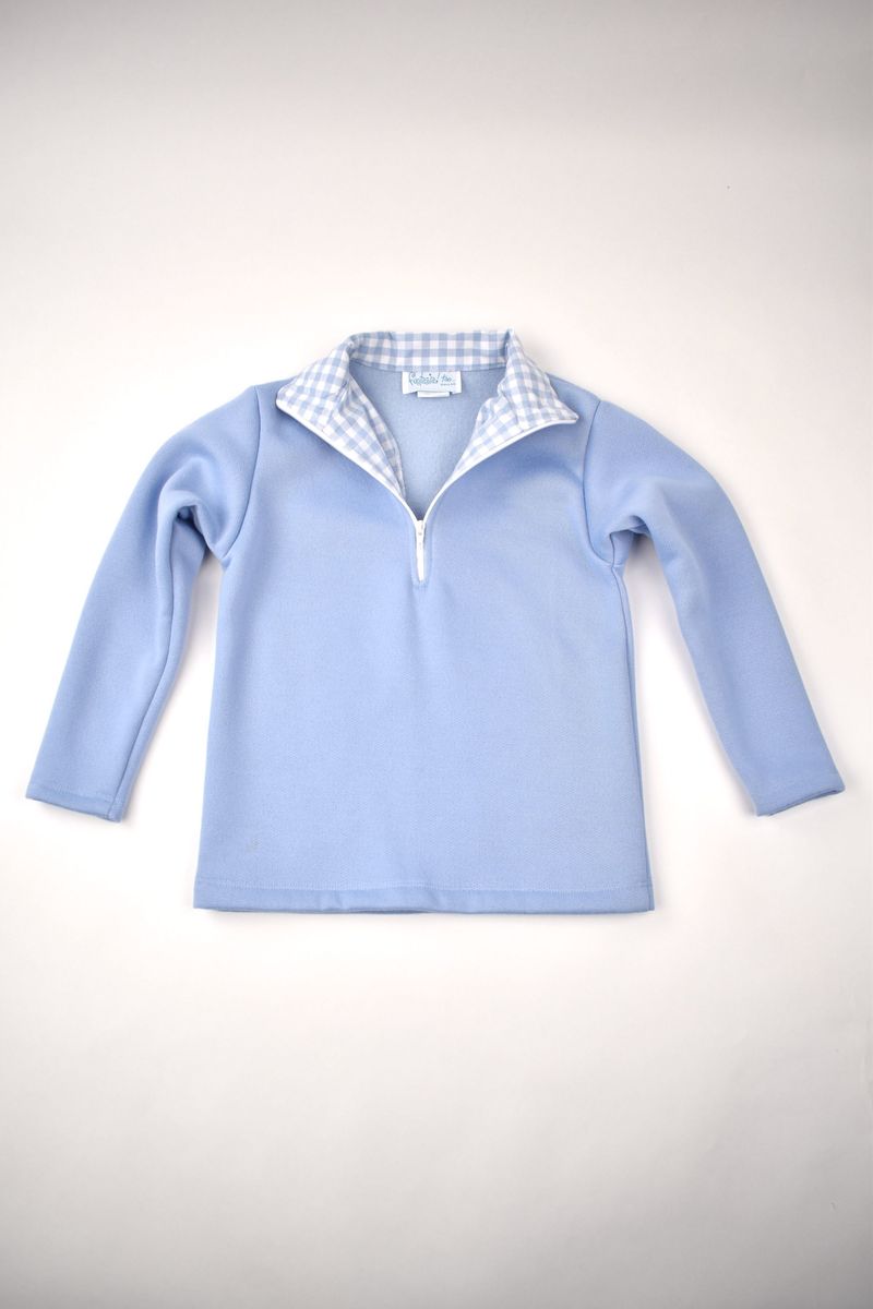 Blue Fleece Half Zip Polo