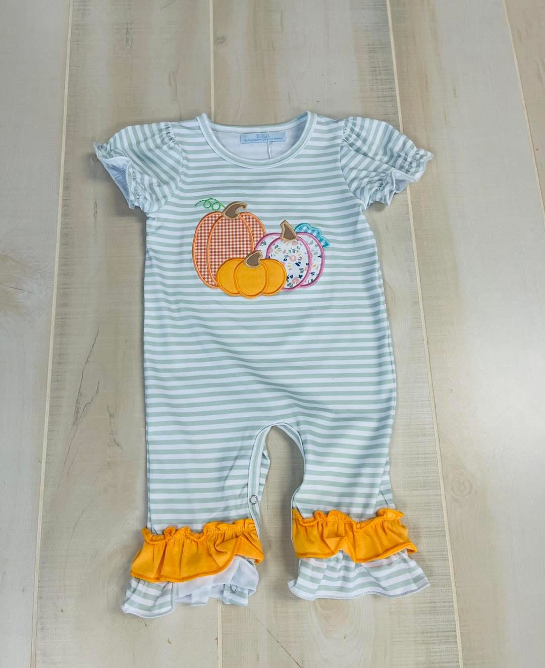 Sage Green Pumpkin Romper
