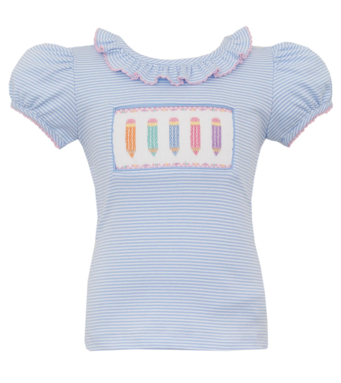 Color Pencils Knit T-Shirt- Blue Stripe