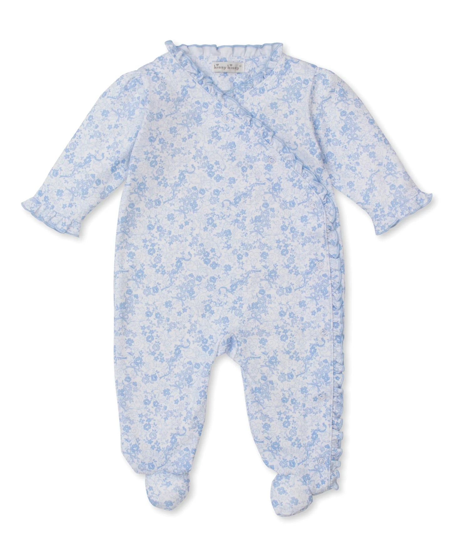 Old English Roses Blue Footie