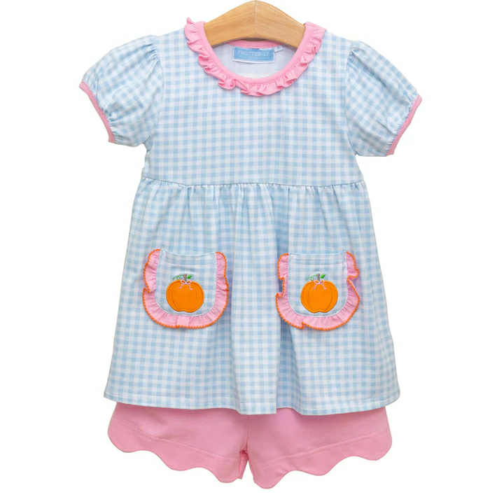 Pumpkin ruffle short set