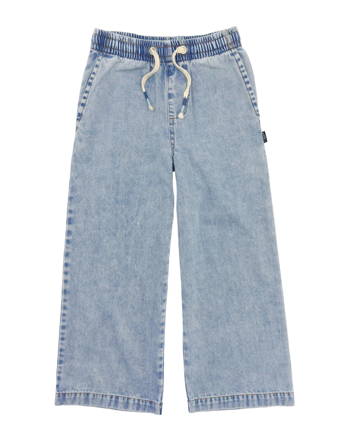 Washed indigo denim pant