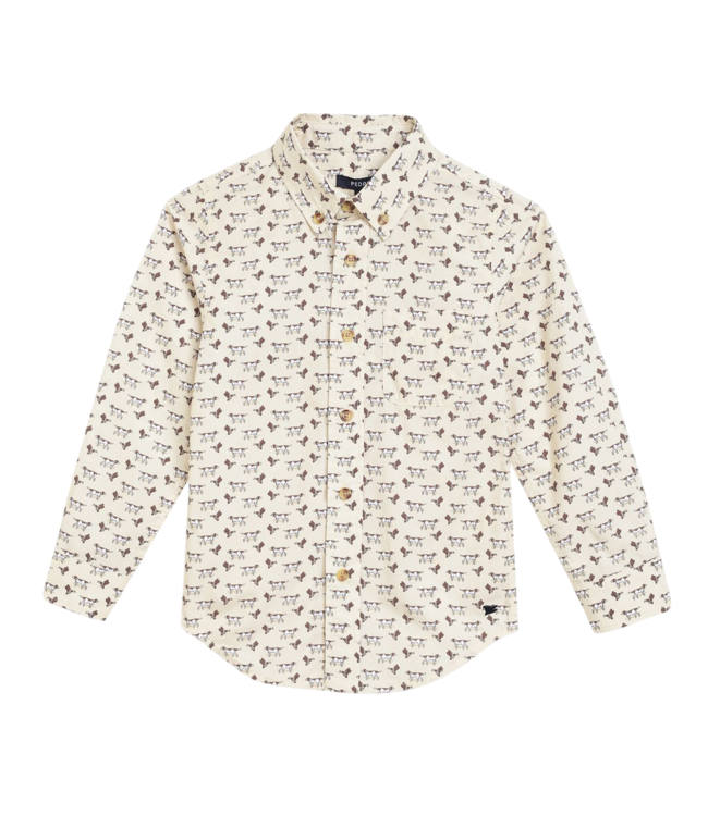 Dog print button down shirt