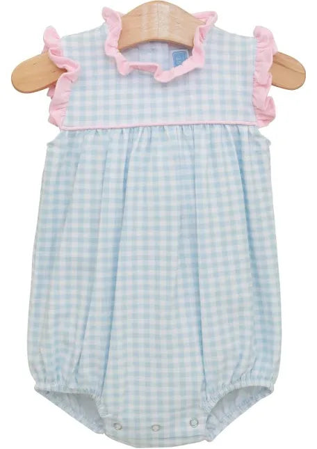 Meredith bubble light, blue gingham light pink