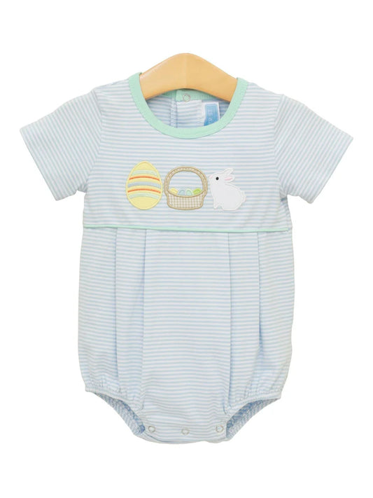 Bunnies and baskets bubble blue ￼