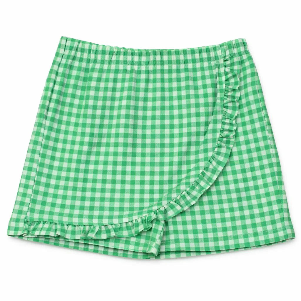 Green check skort