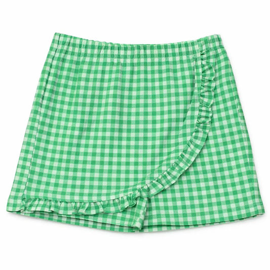 Green check skort