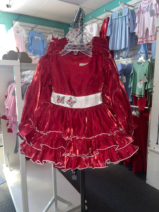 Red sash dress