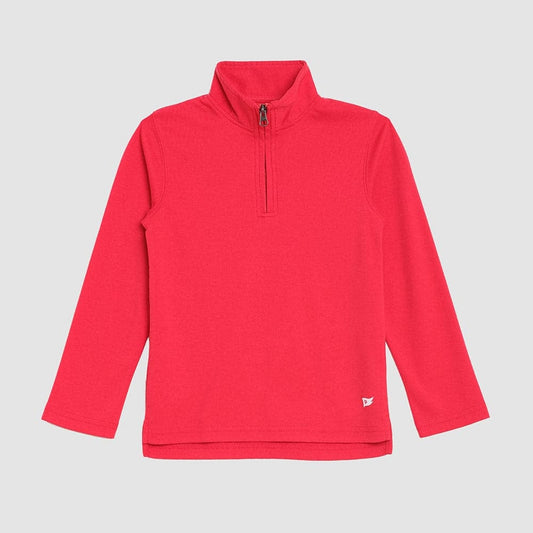 Red zip pullover