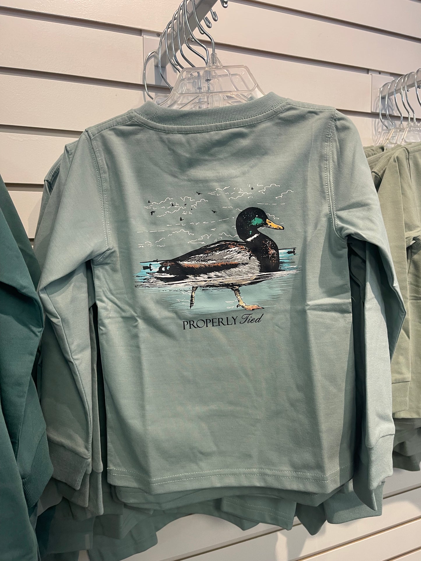 Swimming mallard long sleeve tee