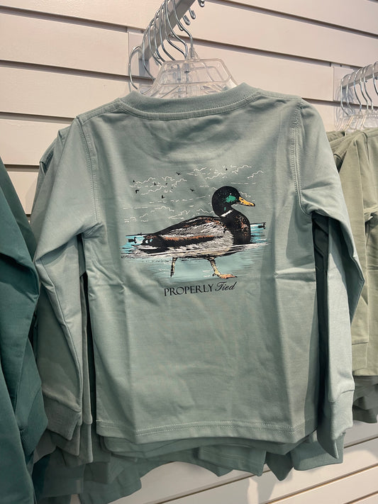 Swimming mallard long sleeve tee