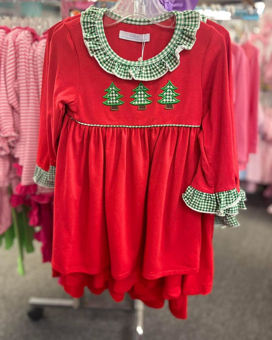 Red tree dress