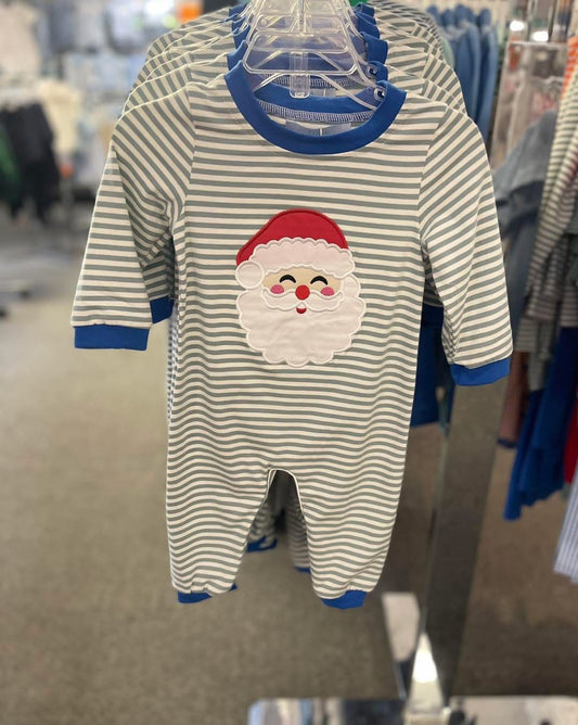 Santa bLue romper
