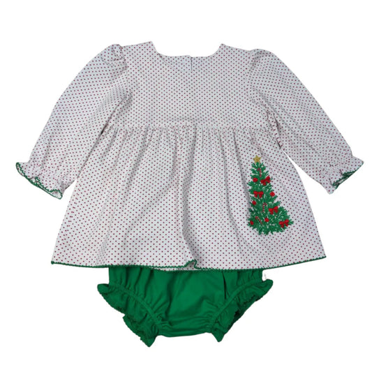 Sweet Christmas tree bloomer set long sleeve