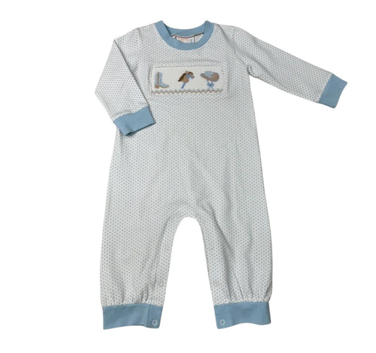 LITTLE COWBOY SMOCKED ROMPER