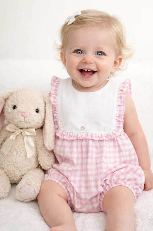 Girls pink check bubble