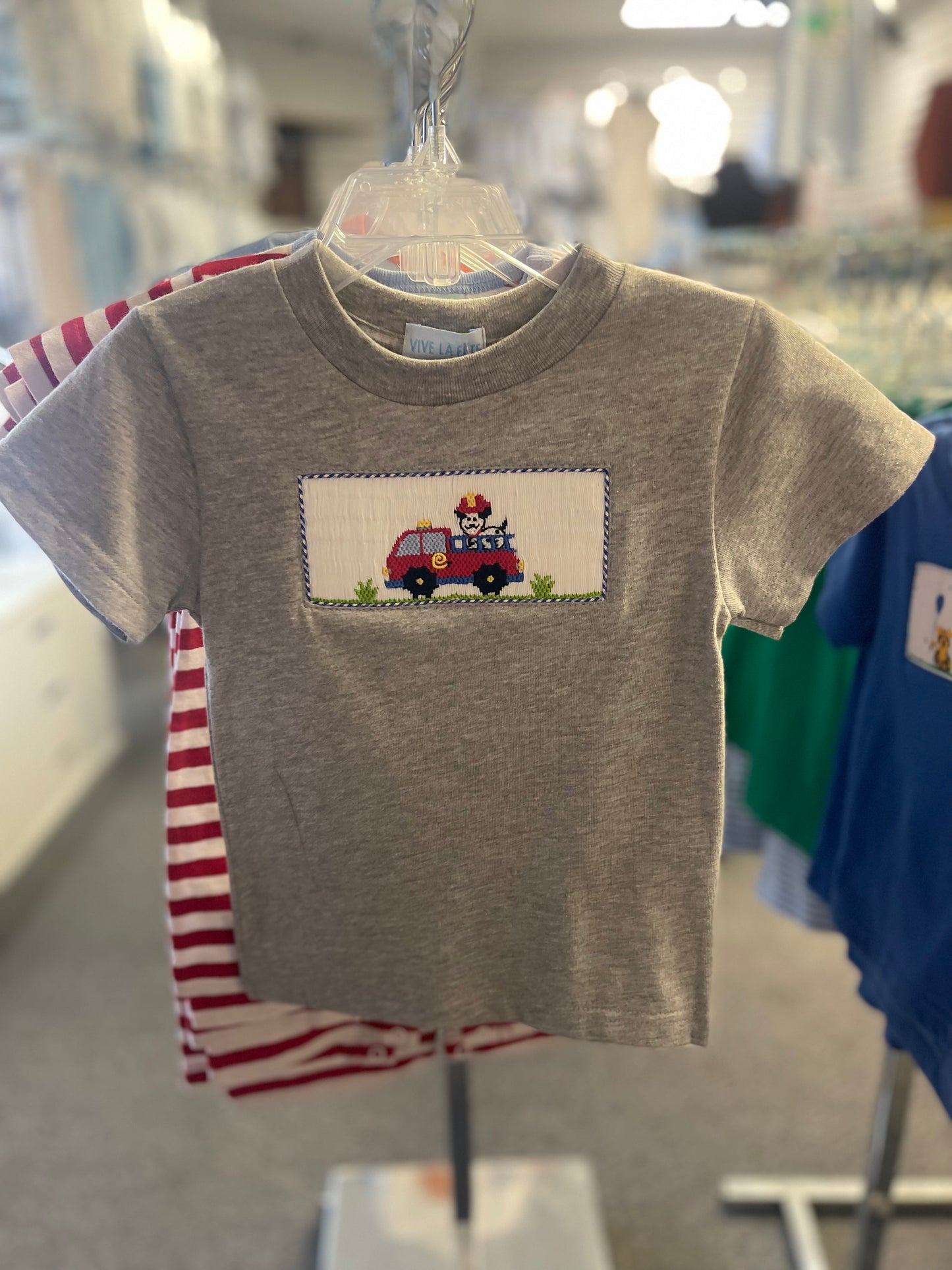 Firetruck tee smocked