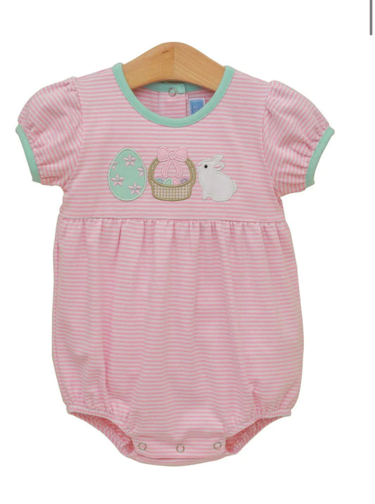 Bunnies and baskets bubble pink