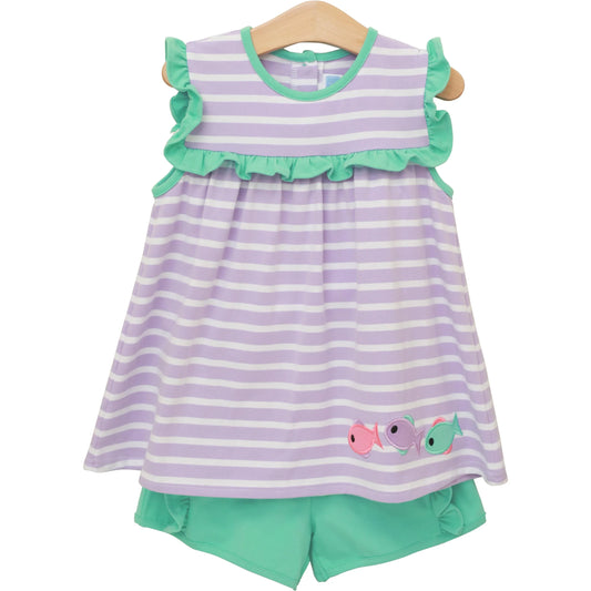 Fishy fishy ruffle short set