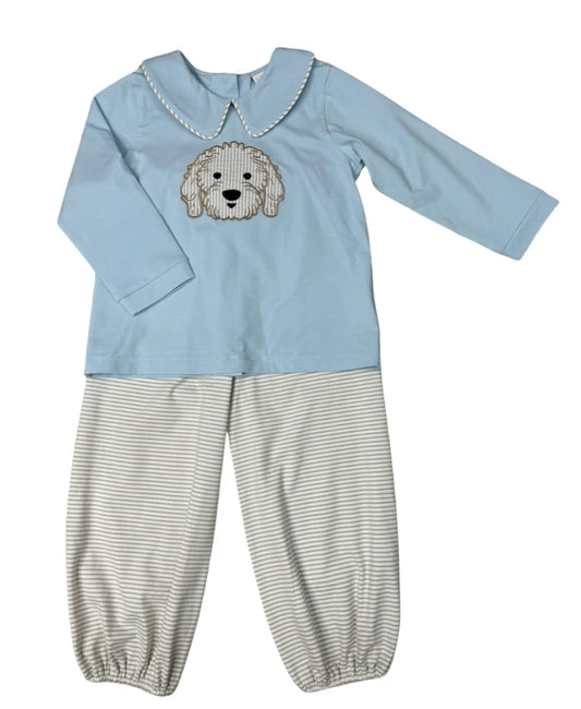 Doodle dog pant set boys long sleeve
