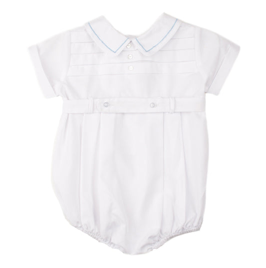 Boys Belted Creeper With Horizontal Pleat
