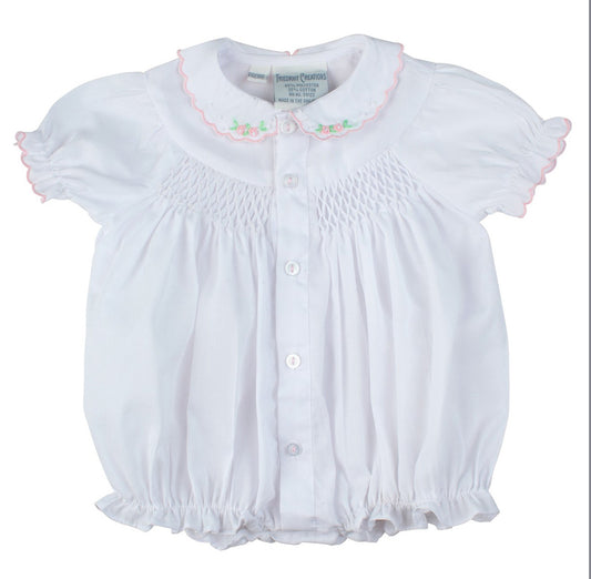 Preemie Smocked Scalloped Bubble