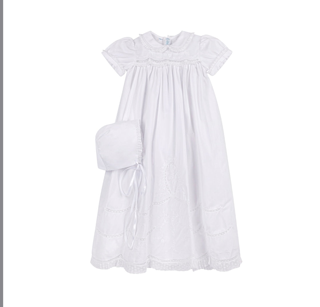 Girls Scalloped Lace Special Occasion Gown Set