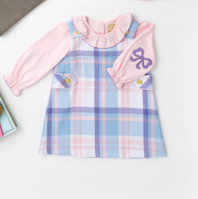 Peach blossom plaid Janie jumper