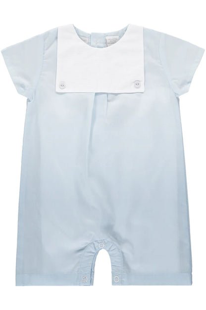 PERSONALIZED BABY BOY SHORTALL – CLASSIC MONOGRAM ROMPER IN SOFT COTTON