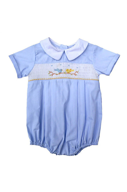 HAND SMOCKED CLASSIC BABY BOY ROMPER