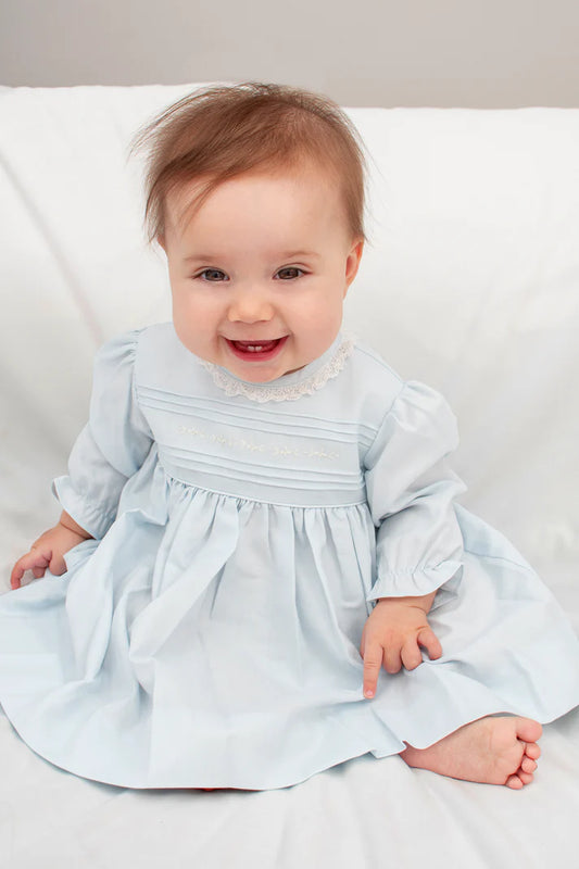 BABY GIRL LIGHT BLUE LONG SLEEVE DRESS
