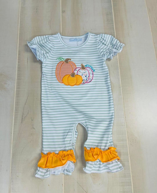 Sage Green Pumpkin Romper