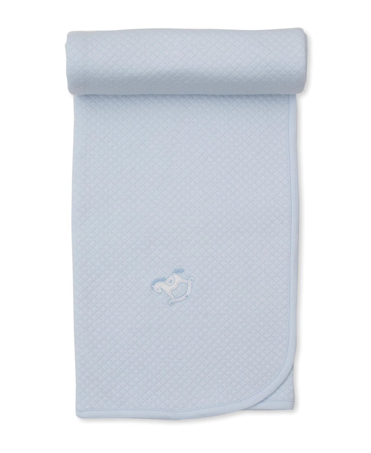 Riding Rockers Blue Jacquard Blanket