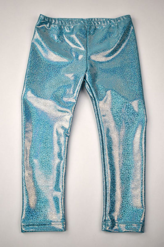Sparkly leggings aqua