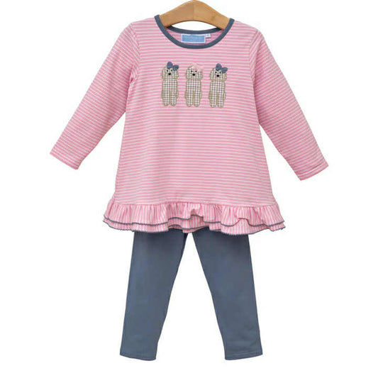 Dog ruffle pants set