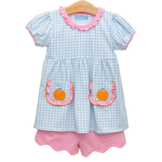 Pumpkin ruffle short set