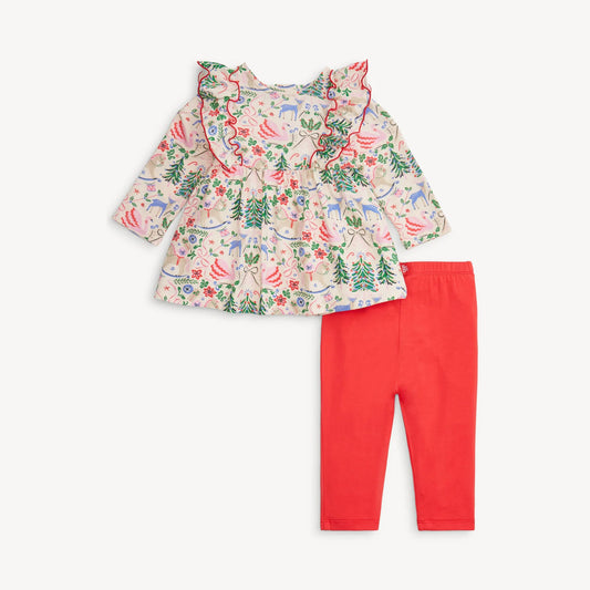 Sugar plum dress and leggings set