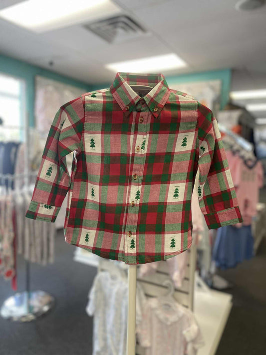 Multi tree button down shirt
