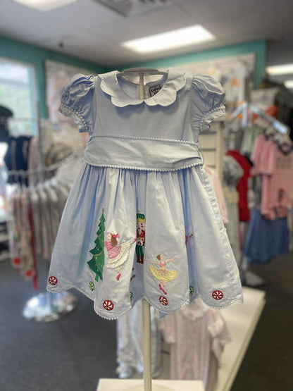 Blue satin nutcracker dress