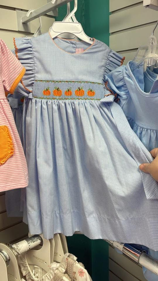 Pumpkin smocked dress