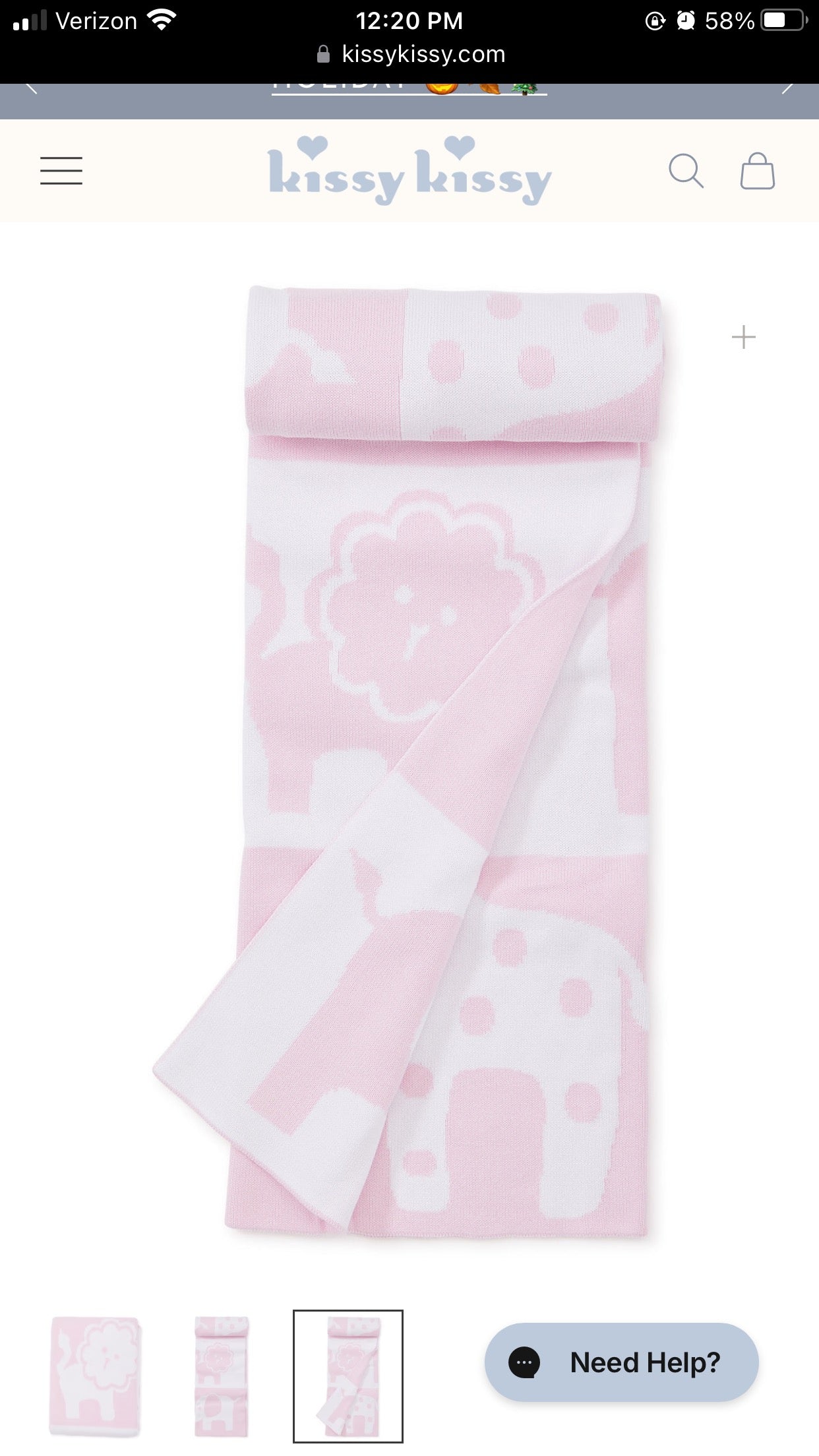 Pink animals baby blanket